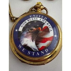 God Bless America American Pride Pocket Watch United We Stand‎